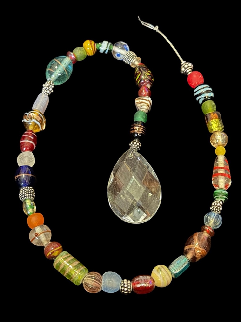 Hanging Rainbow Beaded Teardrop Crystal Suncatcher